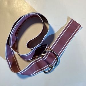 Belt, grosgrain with silver tone slip through buckle, 36”. Perfect condition